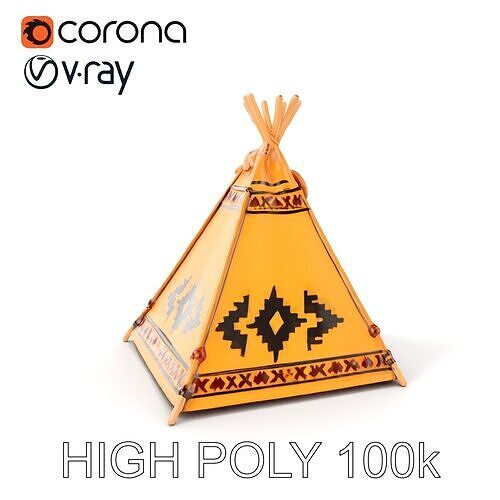 Native American Tent Model Pack Low-poly 3D model