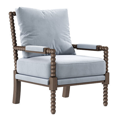 Millissa Mid Century Solid Wood Accent Armchair 3D model