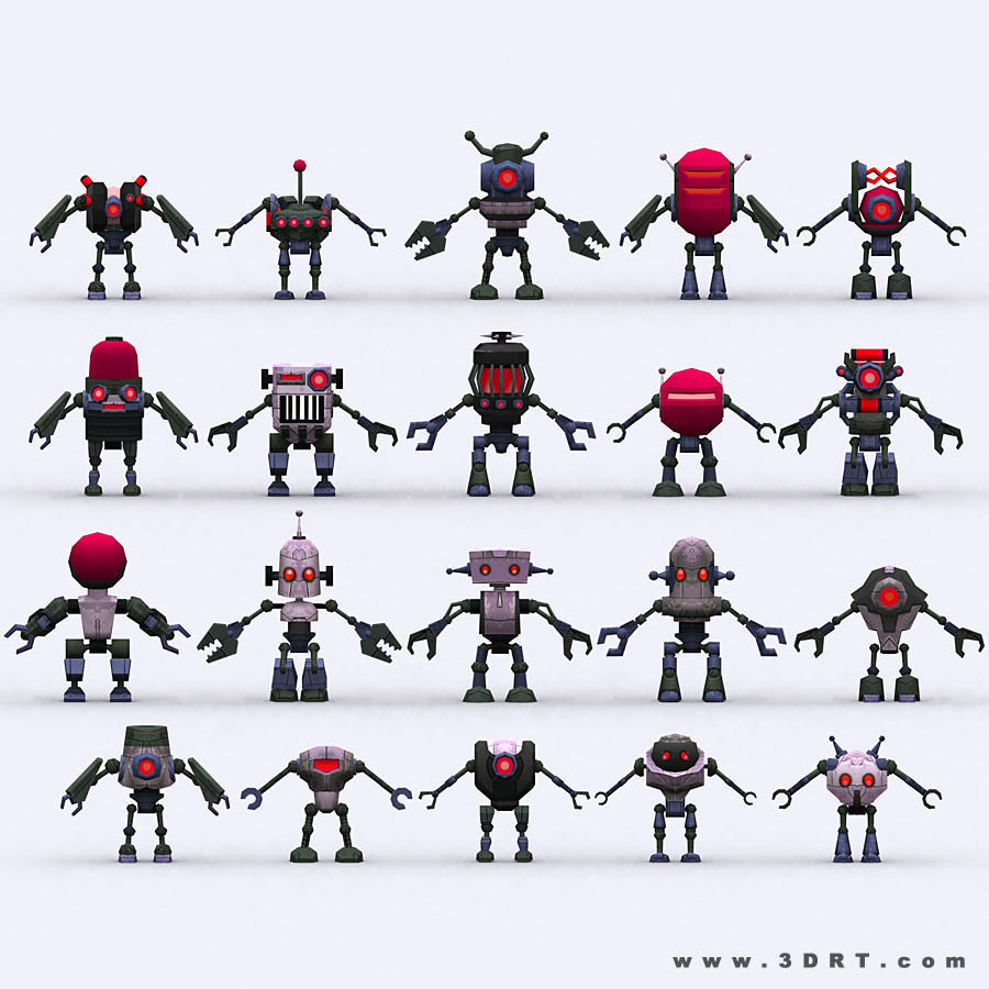 3DRT-Chibii Robots Low-poly 3D model_33