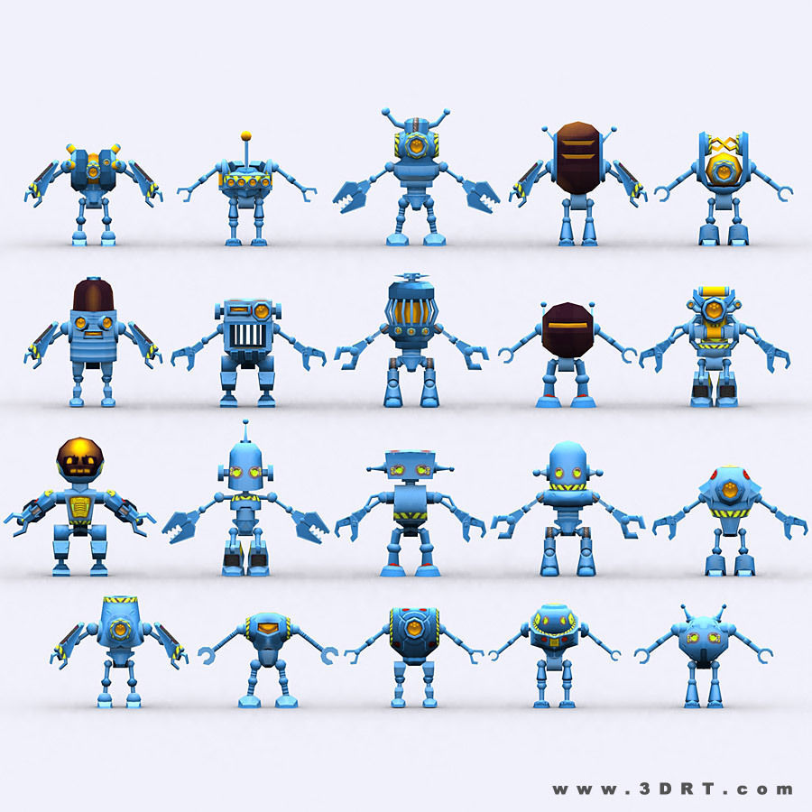 3DRT-Chibii Robots Low-poly 3D model_26