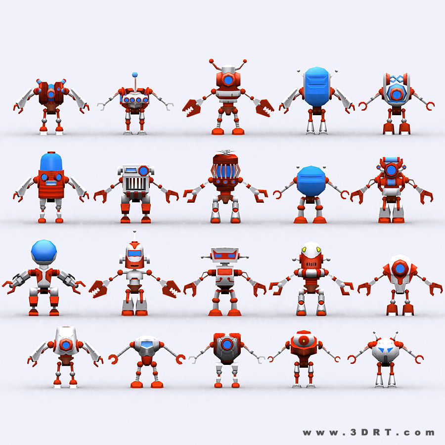 3DRT-Chibii Robots Low-poly 3D model_20