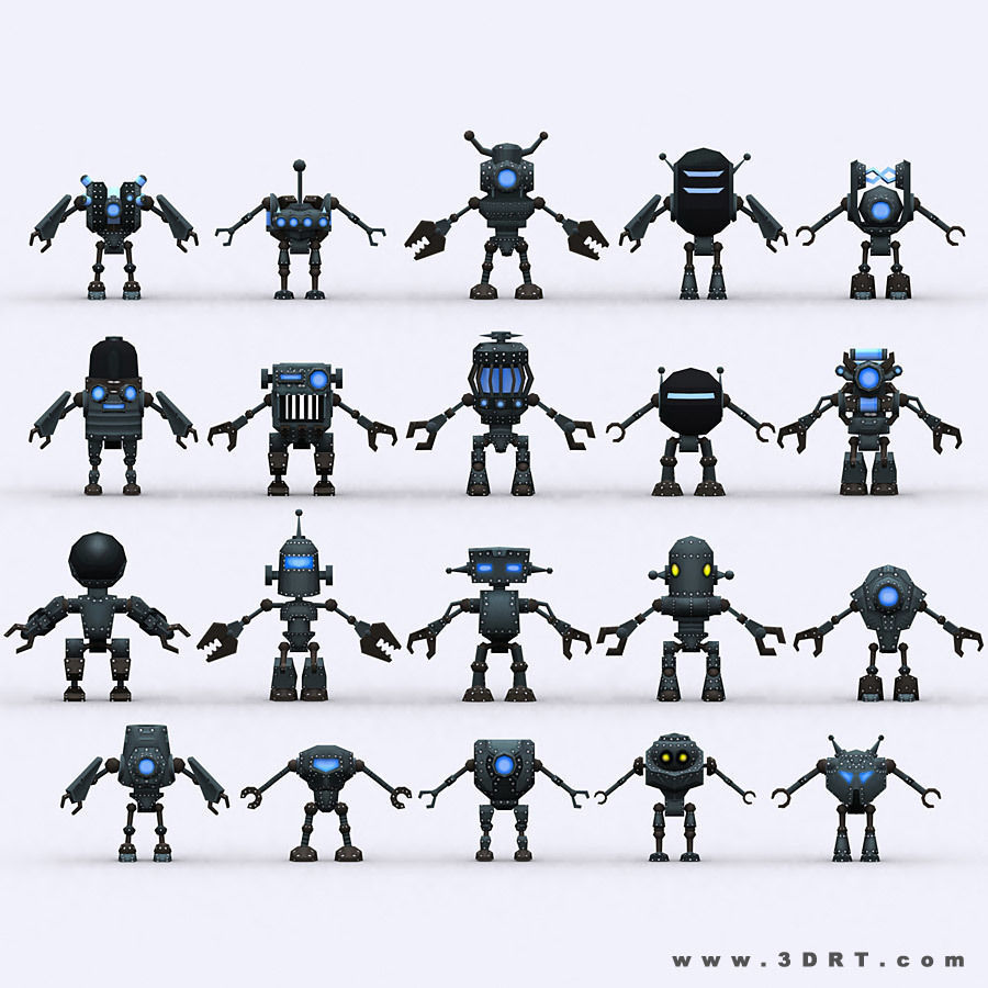 3DRT-Chibii Robots Low-poly 3D model_21