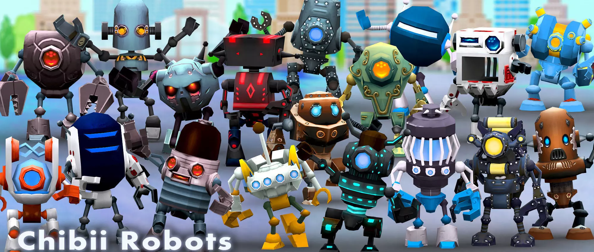 3DRT-Chibii Robots Low-poly 3D model_0