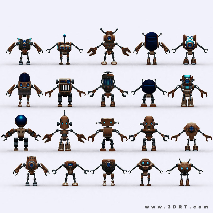 3DRT-Chibii Robots Low-poly 3D model_15