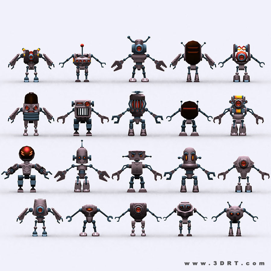 3DRT-Chibii Robots Low-poly 3D model_17