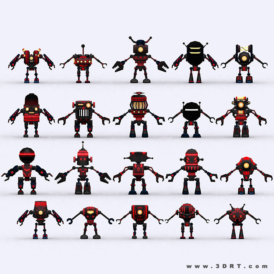 3DRT-Chibii Robots Low-poly 3D model_18