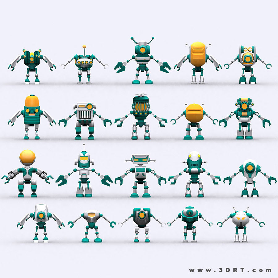 3DRT-Chibii Robots Low-poly 3D model_29