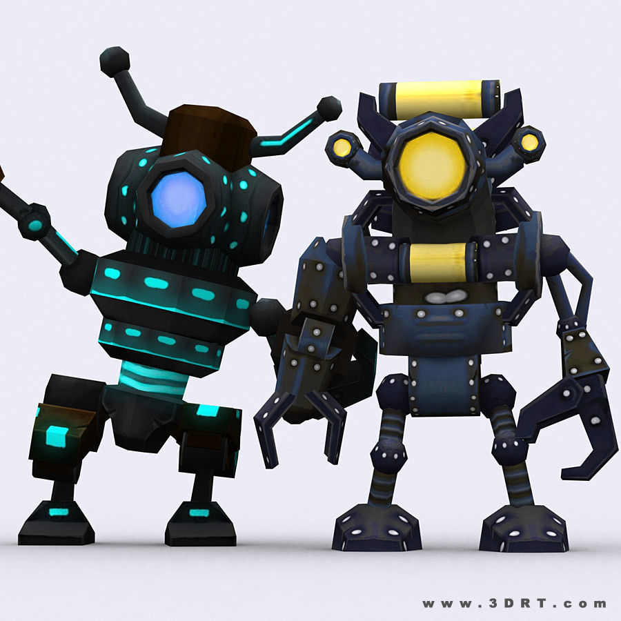 3DRT-Chibii Robots Low-poly 3D model_7