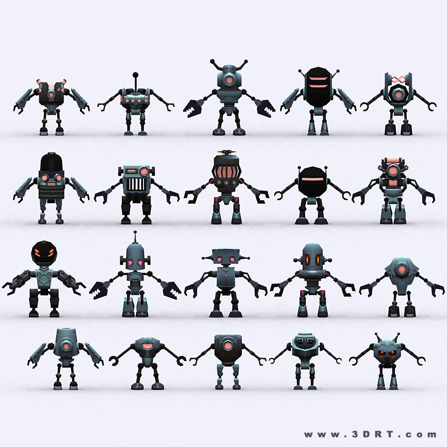 3DRT-Chibii Robots Low-poly 3D model_32
