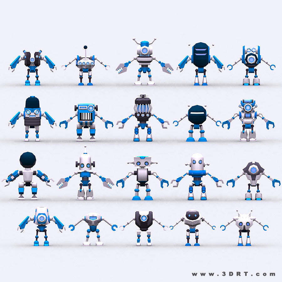 3DRT-Chibii Robots Low-poly 3D model_28