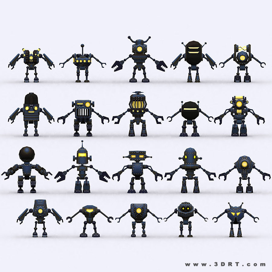 3DRT-Chibii Robots Low-poly 3D model_31