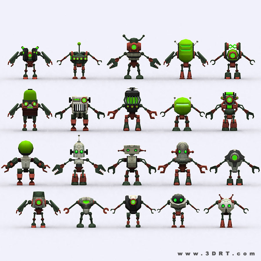 3DRT-Chibii Robots Low-poly 3D model_23