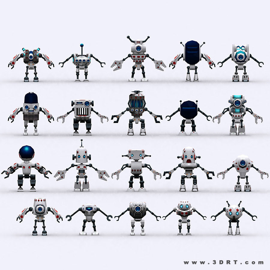 3DRT-Chibii Robots Low-poly 3D model_24