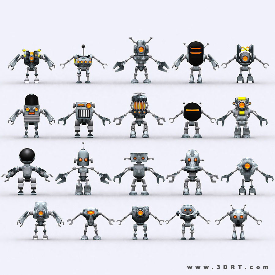 3DRT-Chibii Robots Low-poly 3D model_19