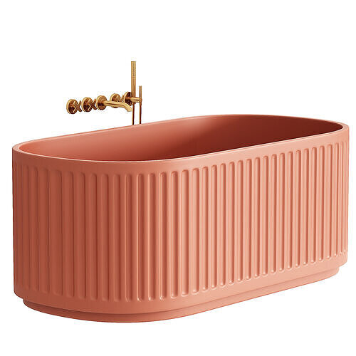 Sereno Terracotta Concrete Freestanding 3D model