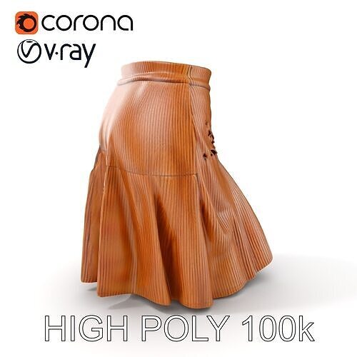 Pleated Skirt D Model Pack Low-poly 3D model