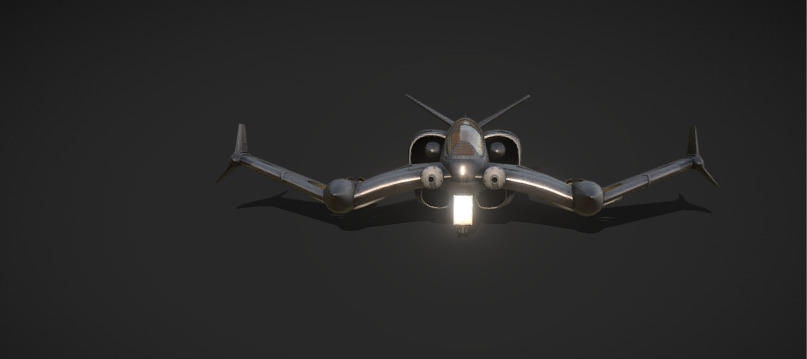 Futuristic Twin-Fuselage Stealth Aircraft 3D Model  Low-poly 3D model_6