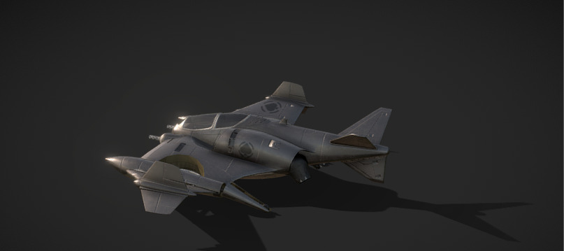 Futuristic Twin-Fuselage Stealth Aircraft 3D Model  Low-poly 3D model_14