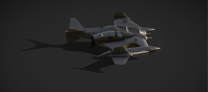 Futuristic Twin-Fuselage Stealth Aircraft 3D Model  Low-poly 3D model_9