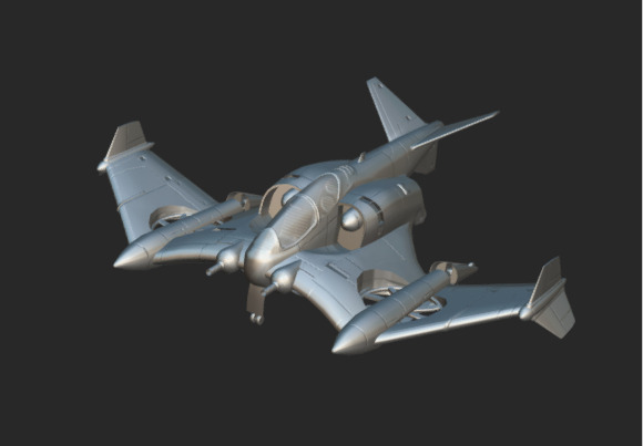Futuristic Twin-Fuselage Stealth Aircraft 3D Model  Low-poly 3D model_25