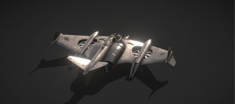 Futuristic Twin-Fuselage Stealth Aircraft 3D Model  Low-poly 3D model_12