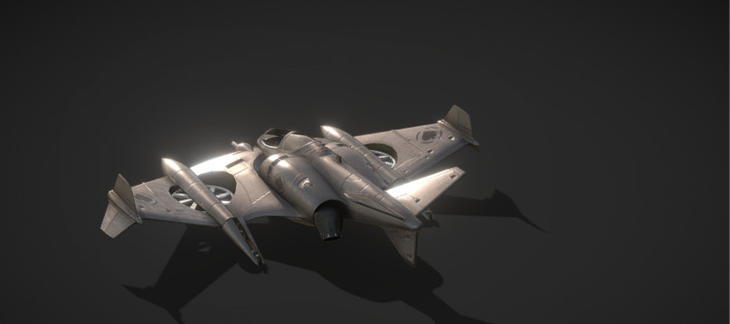 Futuristic Twin-Fuselage Stealth Aircraft 3D Model  Low-poly 3D model_13
