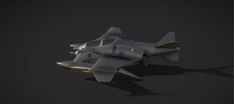 Futuristic Twin-Fuselage Stealth Aircraft 3D Model  Low-poly 3D model_0