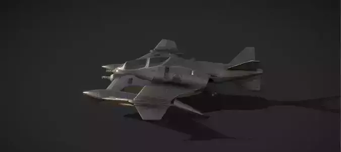Futuristic Twin-Fuselage Stealth Aircraft 3D Model  Low-poly 3D model