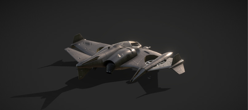 Futuristic Twin-Fuselage Stealth Aircraft 3D Model  Low-poly 3D model_11