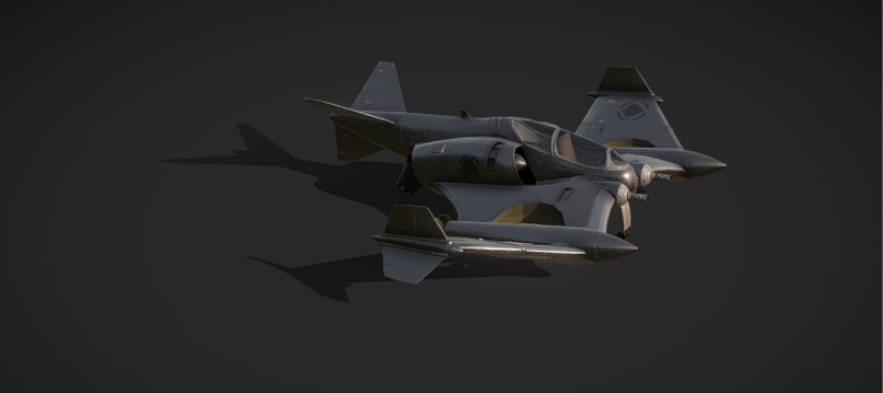 Futuristic Twin-Fuselage Stealth Aircraft 3D Model  Low-poly 3D model_8