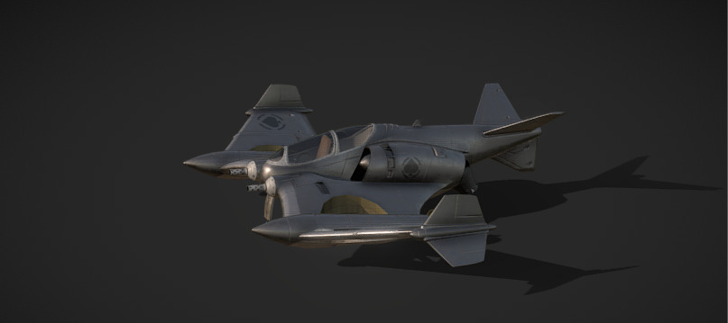 Futuristic Twin-Fuselage Stealth Aircraft 3D Model  Low-poly 3D model_2