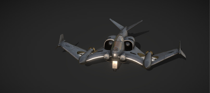 Futuristic Twin-Fuselage Stealth Aircraft 3D Model  Low-poly 3D model_5