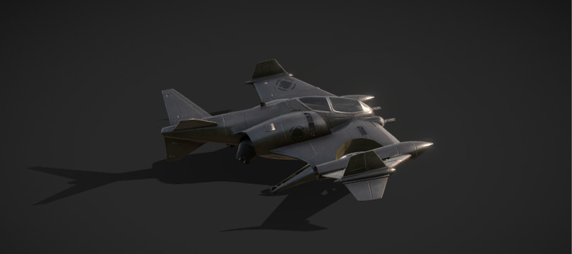Futuristic Twin-Fuselage Stealth Aircraft 3D Model  Low-poly 3D model_10
