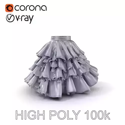 Layered Skirt D Model Pack with Detailed Ruffles Low-poly 3D model