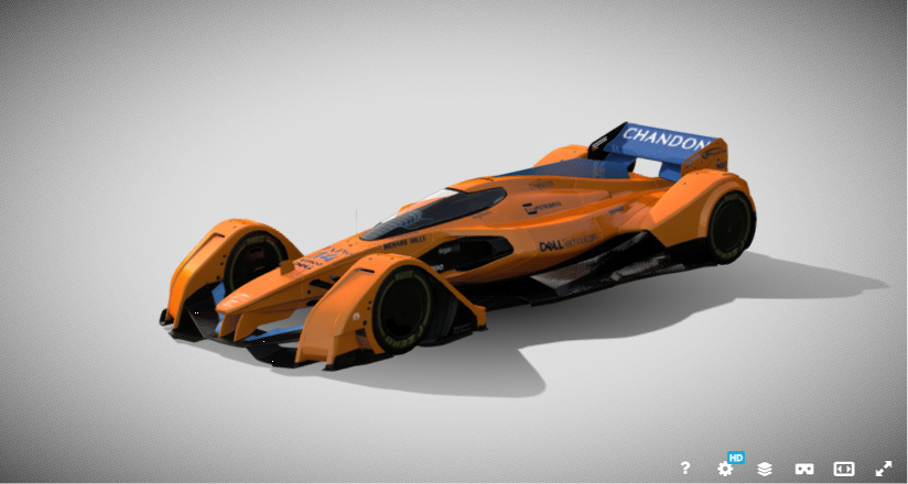 McLaren X2 Concept Futuristic AeroTech Hypercar 3D model_5