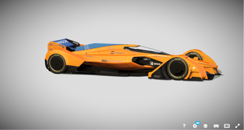 McLaren X2 Concept Futuristic AeroTech Hypercar 3D model_10