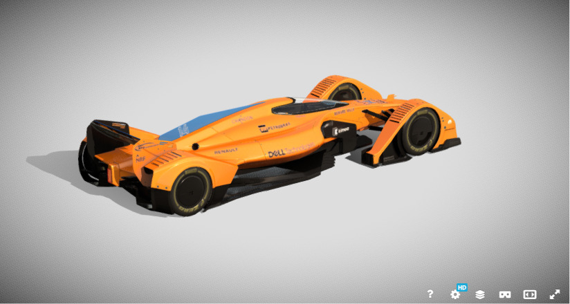McLaren X2 Concept Futuristic AeroTech Hypercar 3D model_11