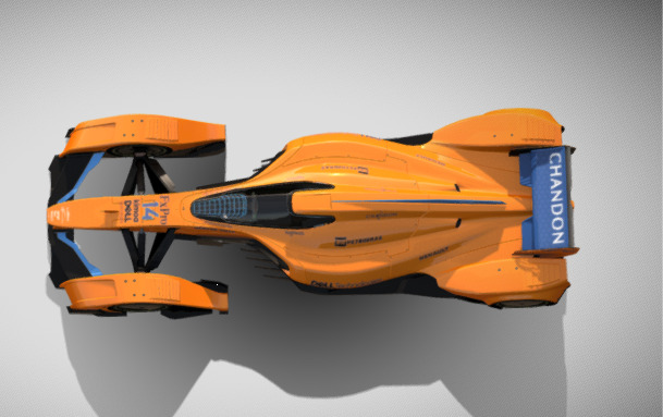 McLaren X2 Concept Futuristic AeroTech Hypercar 3D model_3