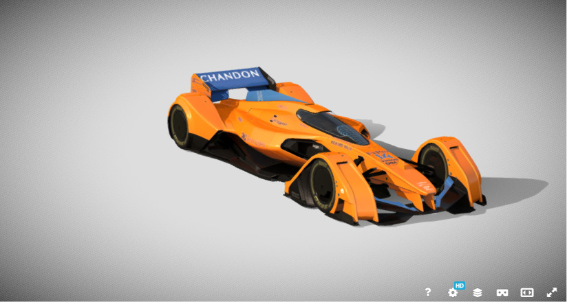 McLaren X2 Concept Futuristic AeroTech Hypercar 3D model_2