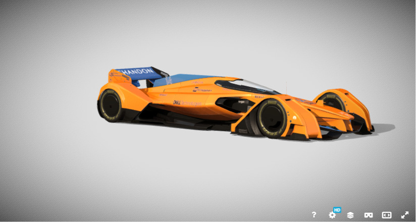 McLaren X2 Concept Futuristic AeroTech Hypercar 3D model_9