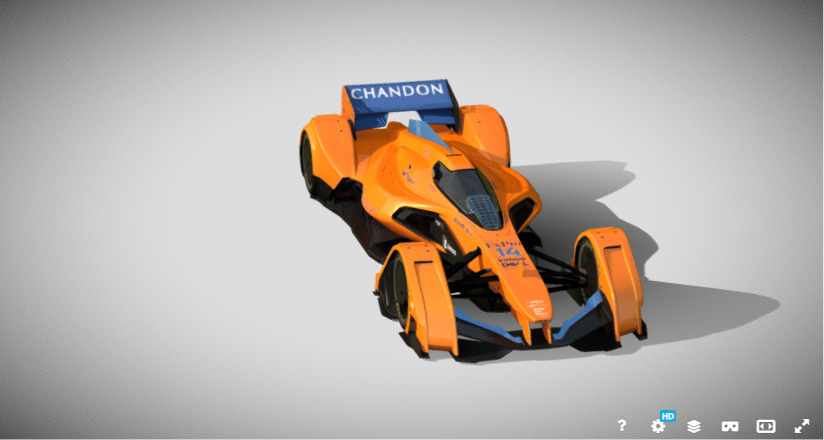 McLaren X2 Concept Futuristic AeroTech Hypercar 3D model_8