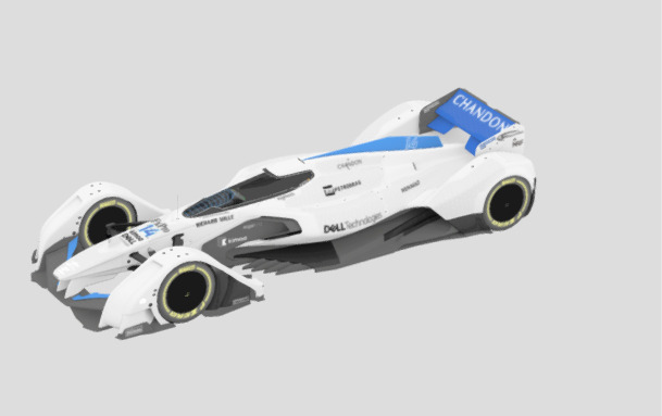 McLaren X2 Concept Futuristic AeroTech Hypercar 3D model_22