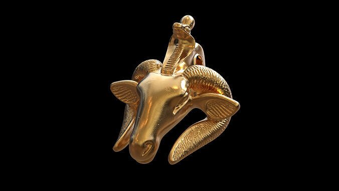 Ram head Amulet 3D print model