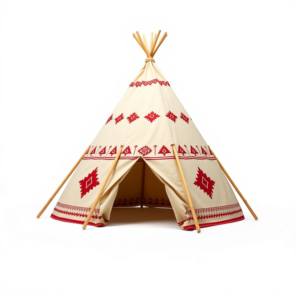 Traditional Teepee Model Pack with Native Patterns Low-poly 3D model_3
