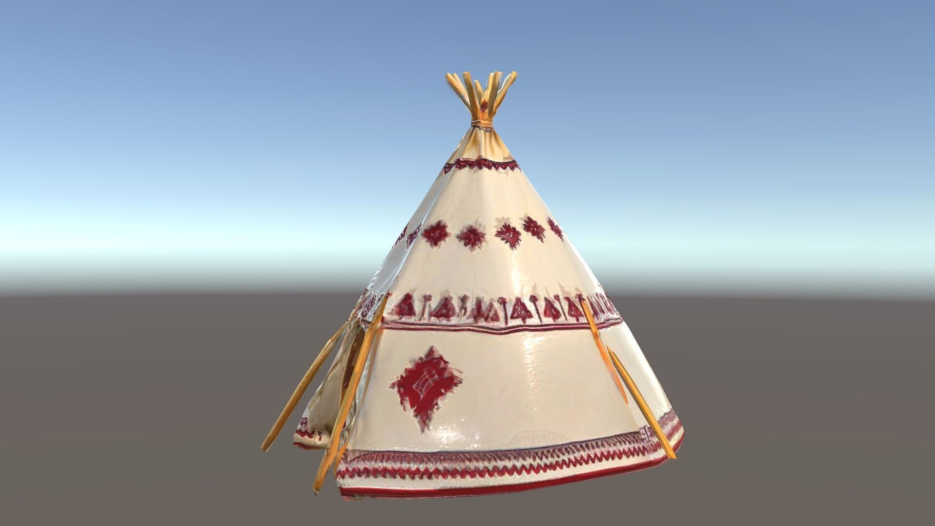 Traditional Teepee Model Pack with Native Patterns Low-poly 3D model_30