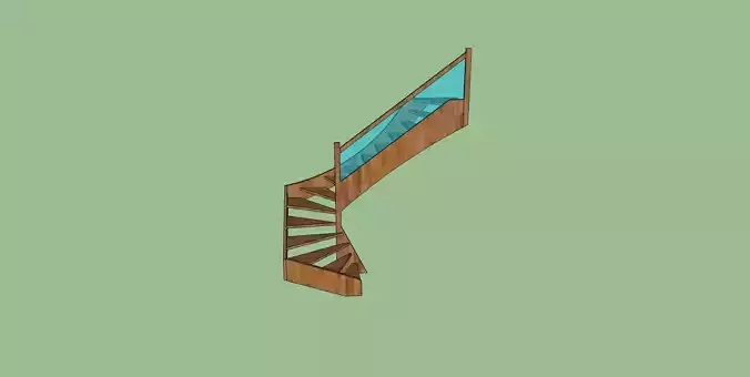 3dtrepe100 spiral staircase with glass top Free low-poly 3D model