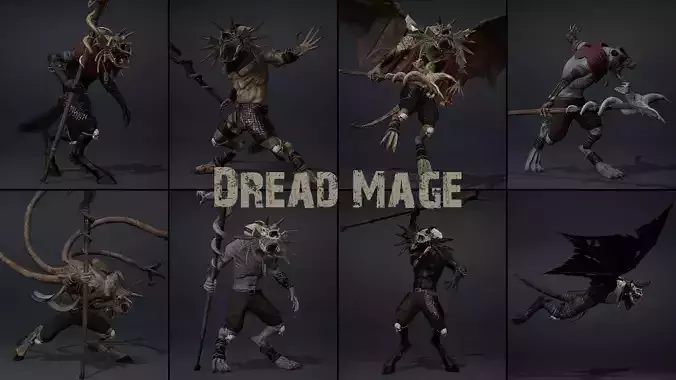 Dread Mage Low-poly 3D model
