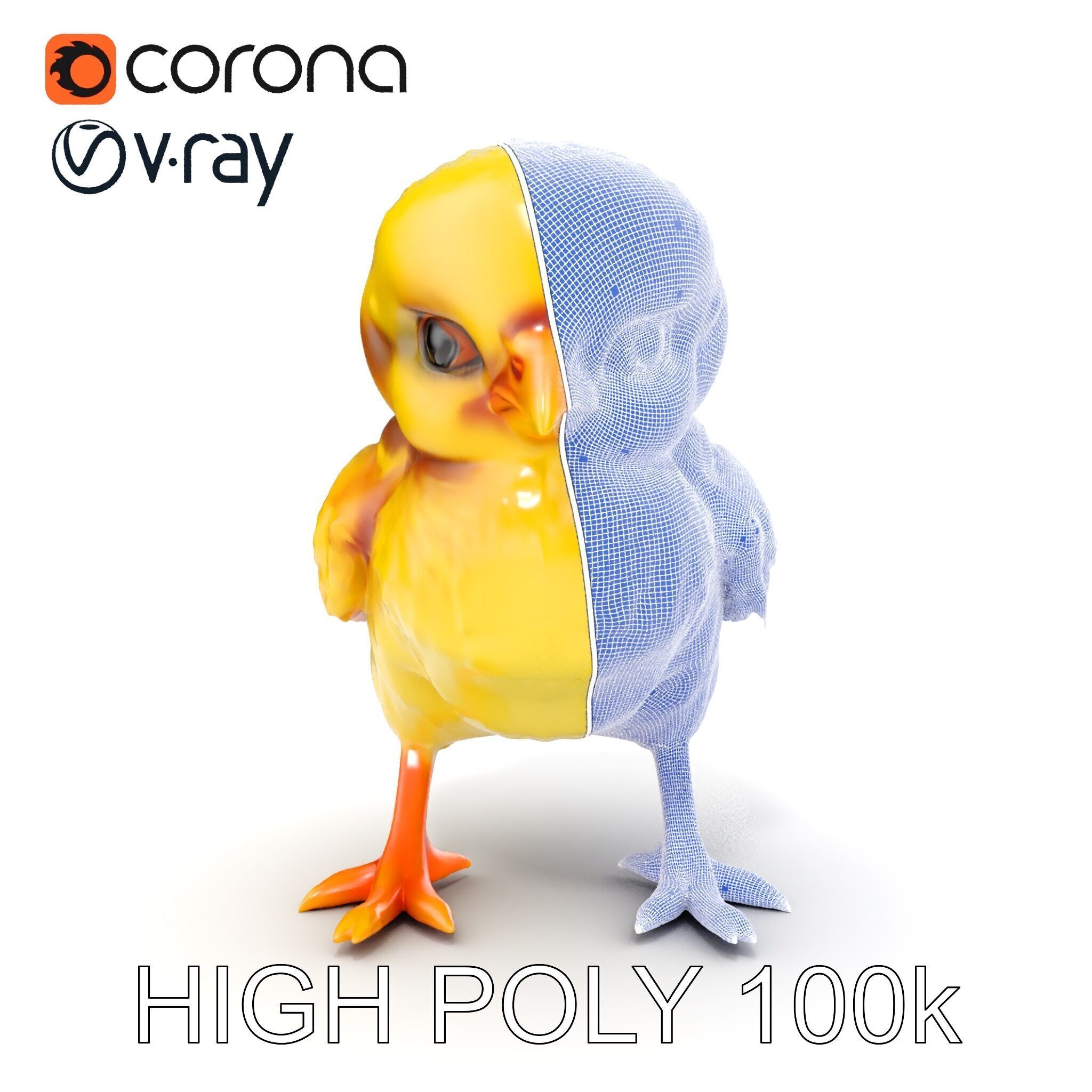 Adorable Chick Character Model Pack Low-poly 3D model_14
