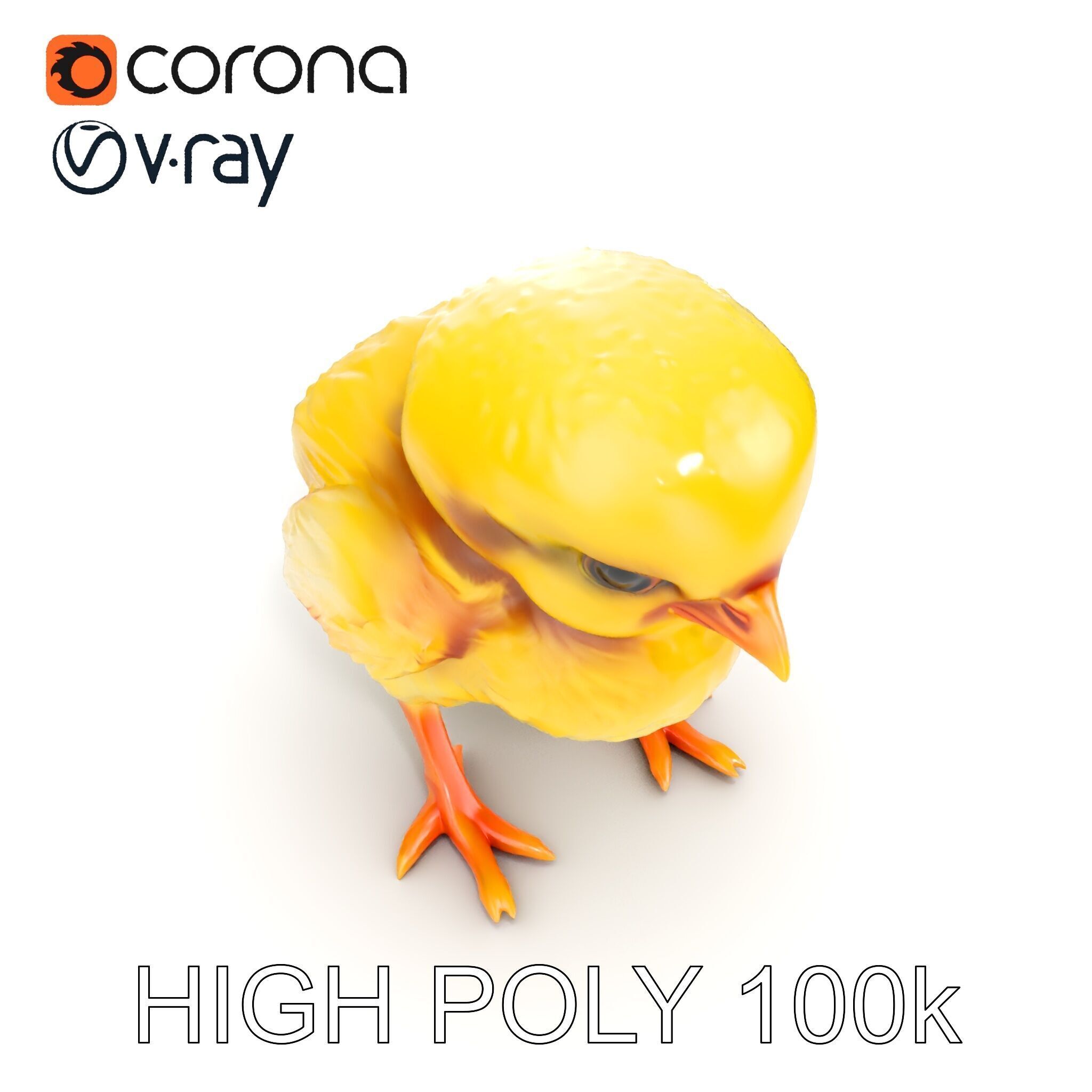 Adorable Chick Character Model Pack Low-poly 3D model_34