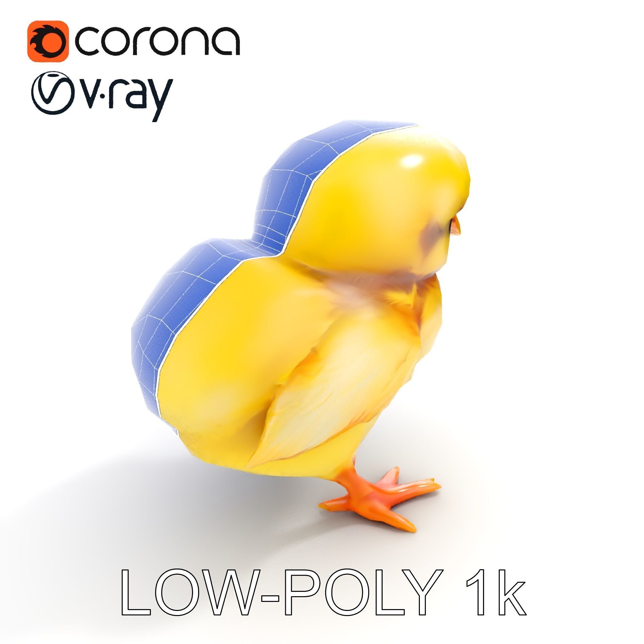 Adorable Chick Character Model Pack Low-poly 3D model_16